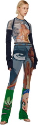 Ottolinger Blue & Green Mesh Lounge Pants