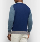 Howlin' - Colour-Block Lambswool And Cotton-Blend Sweater - Blue