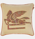 Etro Pegaso jacquard linen cushion