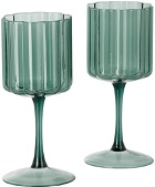 Fazeek Green Wave Wine Glass Set