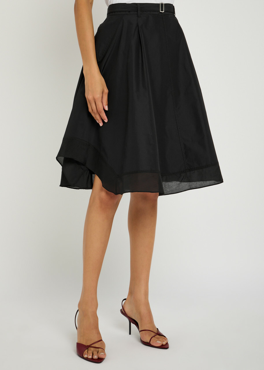3.1 Phillip Lim Flounce Cotton-blend Midi Skirt Black