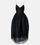 Khaite Colette silk tulle midi dress