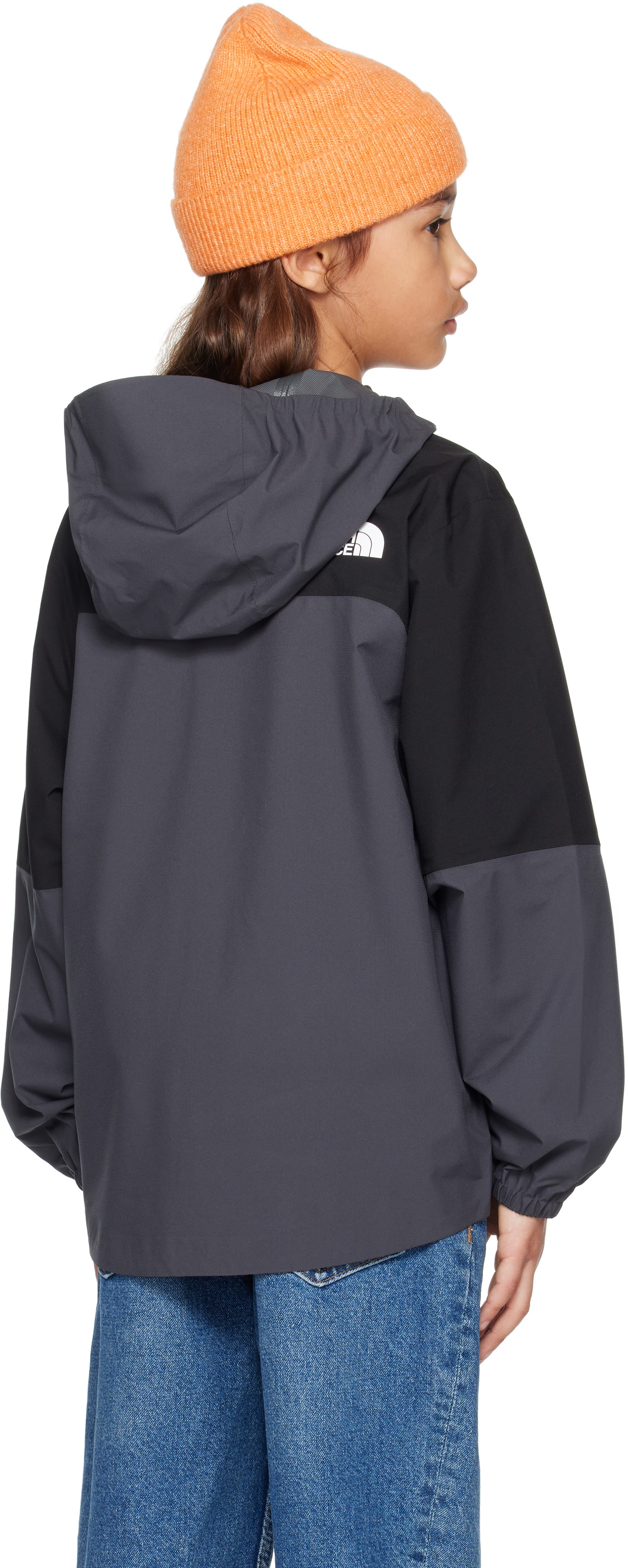 The North Face Kids Big Kids Black & Gray Hike Packable Shell Jacket