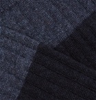 NN07 - Colour-Block Knitted Socks - Blue