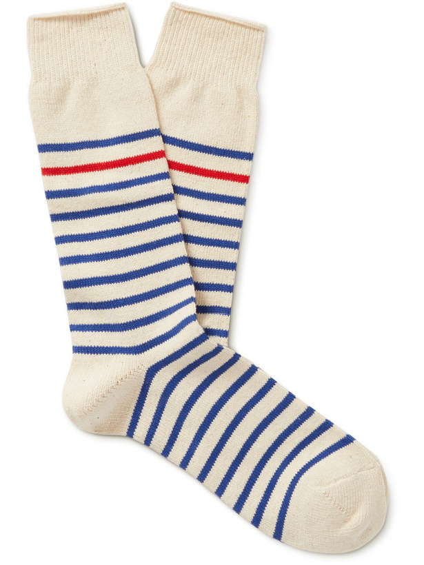 Photo: Anonymous ism - Striped Recycled Cotton-Blend Socks