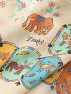 Drake's - Frayed Printed Wool and Silk-Blend Scarf