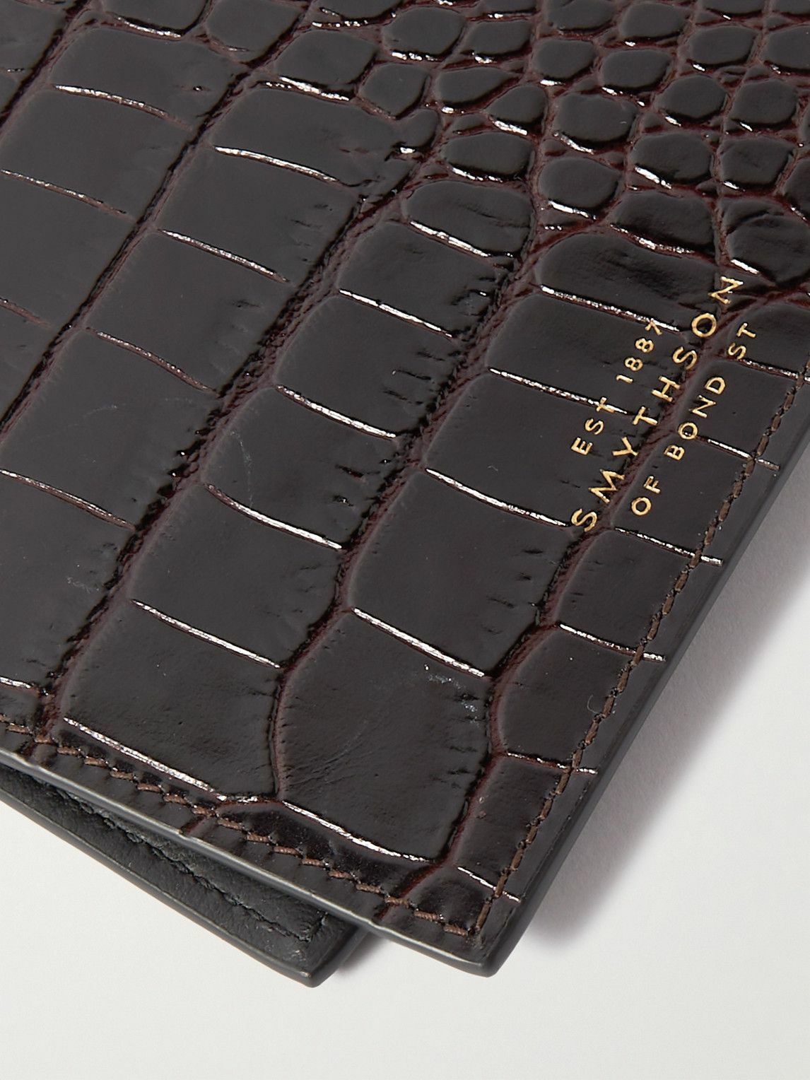 SMYTHSON Panama croc-effect leather notebook