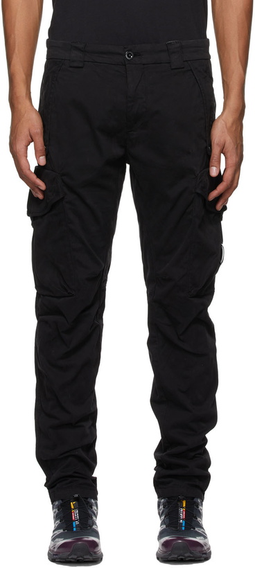 Photo: C.P. Company Black Stretch Sateen Workwear Cargo Pants