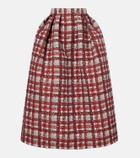 Oscar de la Renta Plaid faille midi skirt