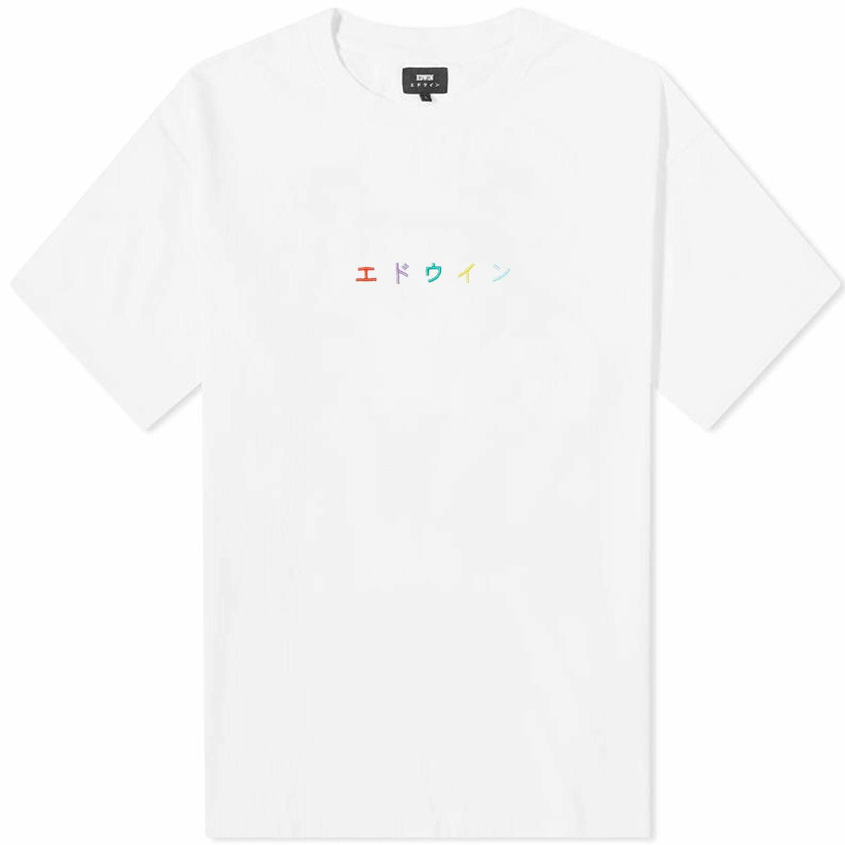 Edwin Men's Katakana Embroidery T-Shirt in White/Multi Edwin