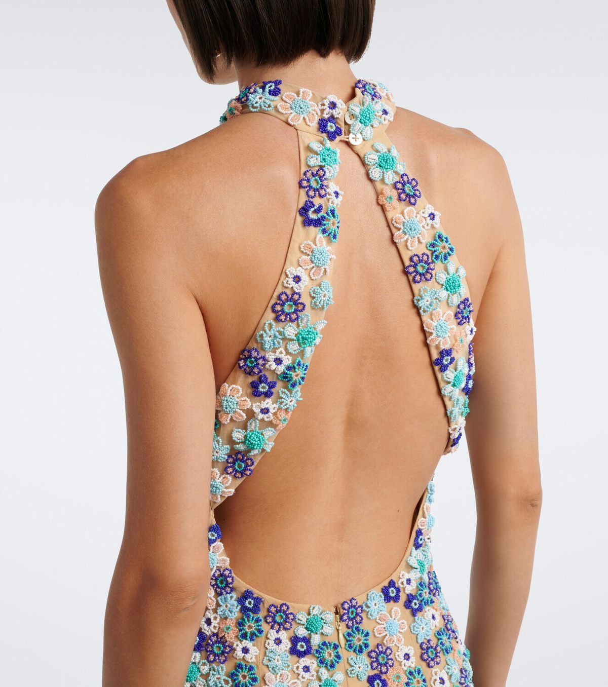 Là Fuori Arbor beaded open-back minidress