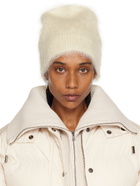 Jil Sander White Brushed Beanie