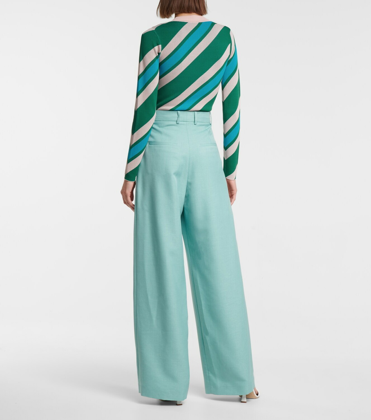 Dodo Bar Or High-rise wide-leg wool-blend pants