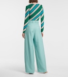 Dodo Bar Or High-rise wide-leg wool-blend pants