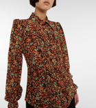 Victoria Beckham - Floral ruffle-trimmed silk blouse