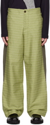 Kiko Kostadinov Green Tonkin Contrast Trousers