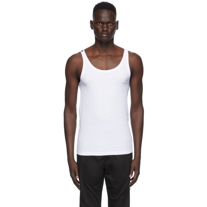 Photo: Dolce and Gabbana White Ribbed Tank Top