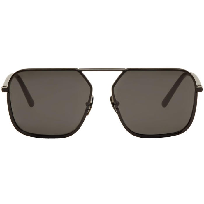 Photo: Dolce and Gabbana Black Rectangular Sunglasses 