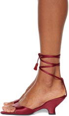 The Row Red Charlotte Wedge Heeled Sandals