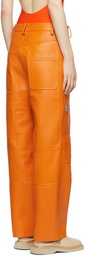 Jacquemus Orange 'Le Cargo Aranciu' Lambskin Pants