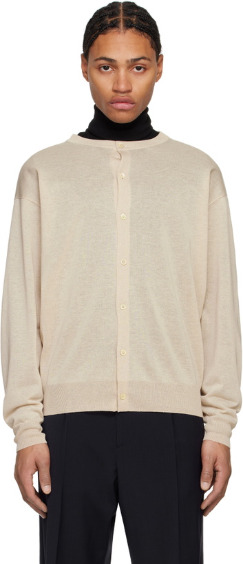 Photo: LE17SEPTEMBRE Beige Sheer Crewneck Cardigan