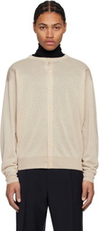 LE17SEPTEMBRE Beige Sheer Crewneck Cardigan