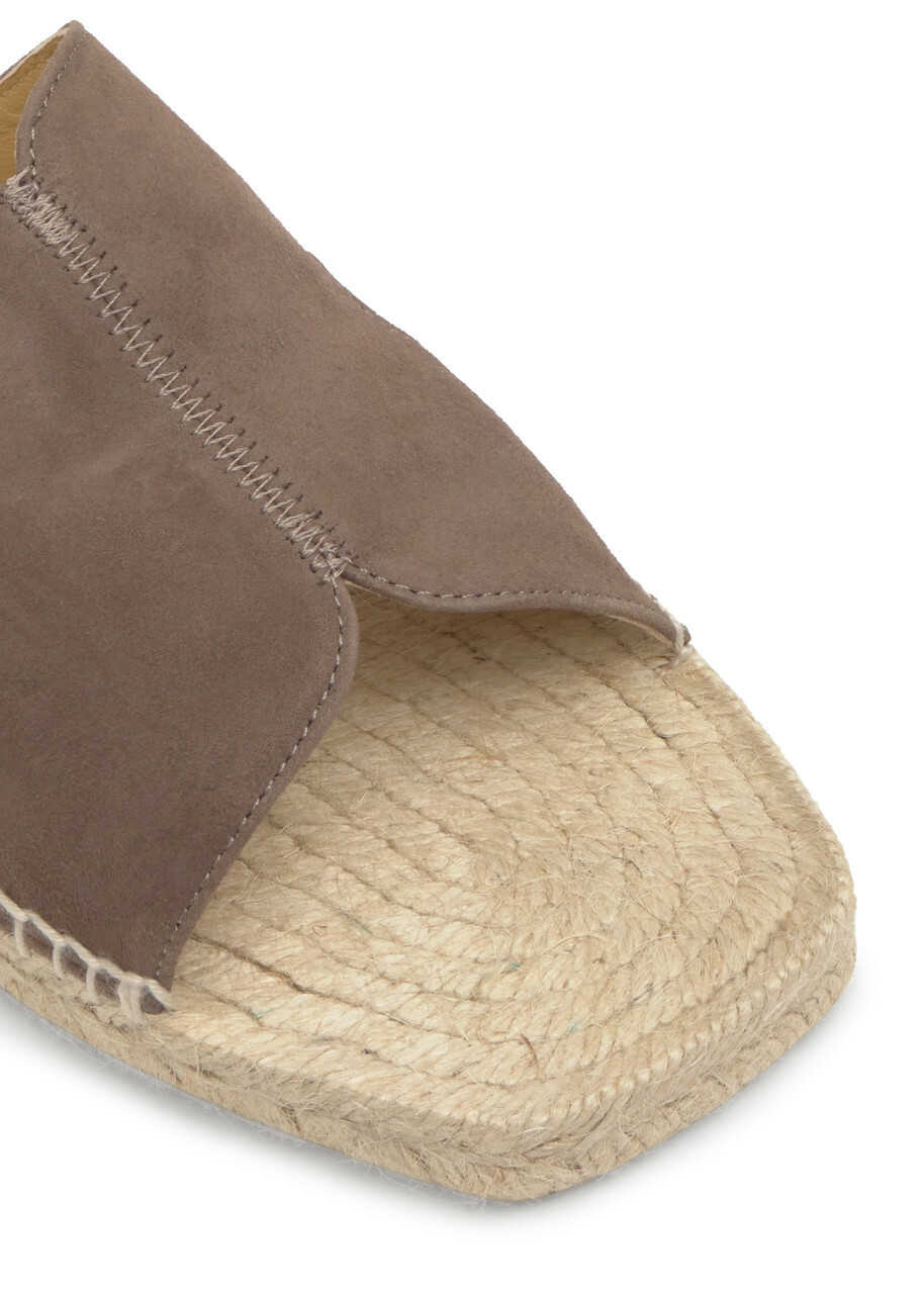 Castañer Priya Suede Slides Brown