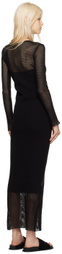 St. Agni Black Crewneck Maxi Dress