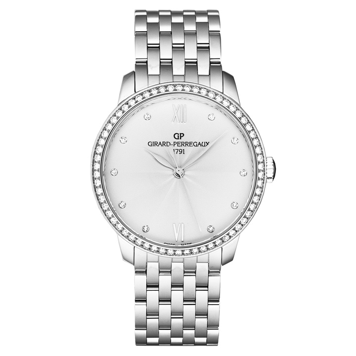 Photo: Girard Perregaux 1966 Automatic Diamond Silver Dial Ladies Watch 49523D11A171-11A