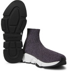 Balenciaga - Speed Sock Stretch-Knit Slip-On Sneakers - Gray