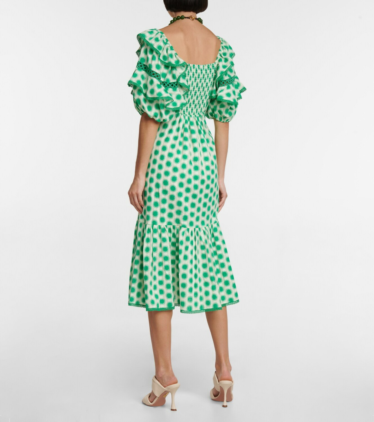Diane von Furstenberg - Oliver lace trimmed cotton midi dress Diane von  Furstenberg