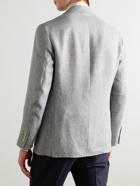 Brunello Cucinelli - Linen, Wool and Silk-Blend Twill Blazer - Gray