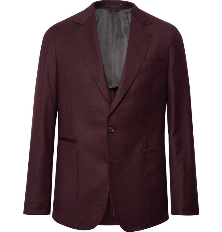 Photo: Paul Smith - Burgundy Slim-Fit Wool and Cashmere-Blend Suit Jacket - Men - Burgundy