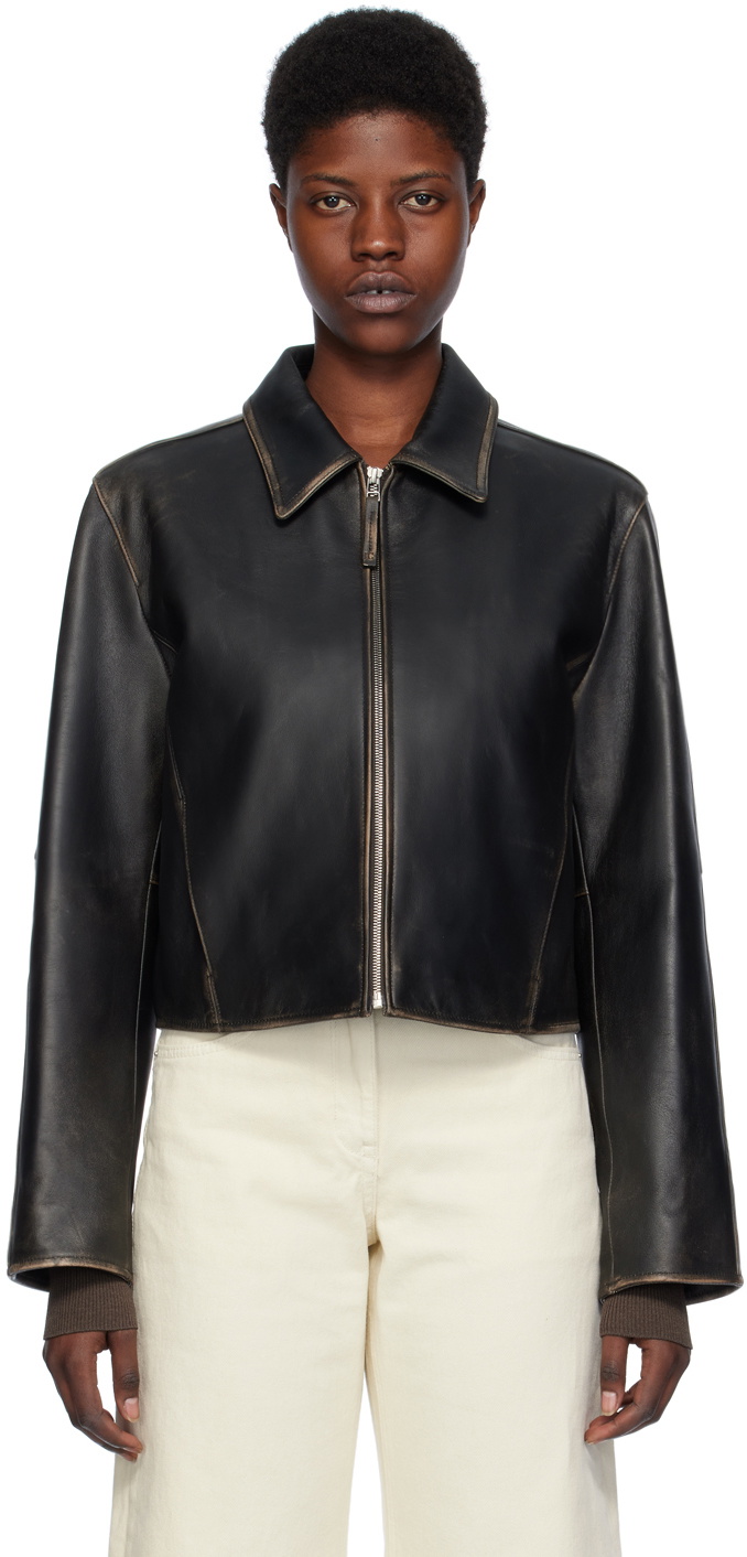 LOW CLASSIC Brown Faded Leather Jacket Low Classic