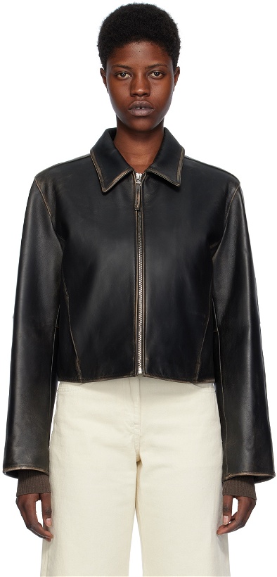 Photo: LOW CLASSIC Brown Faded Leather Jacket