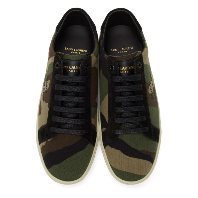 Laurent Shoes Saint Laurent Camo Espadrilles Womens Saint Laurent