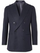 Saman Amel - Double-Breasted Wool-Felt Blazer - Blue