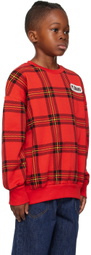 Mini Rodini Kids Red Check Sweatshirt
