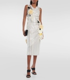 Xu Zhi Appliqué sequined silk midi dress