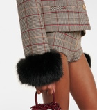 Self-Portrait Checked faux fur-trimmed jacket