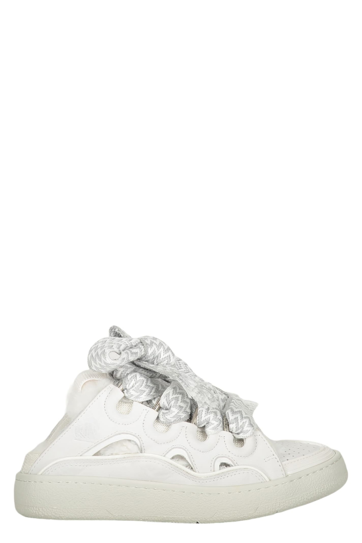 Lanvin Off-White Leather Curb Sneakers Lanvin