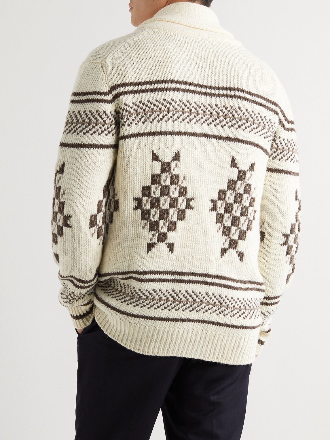 De Bonne Facture Brown Jacquard Sweater