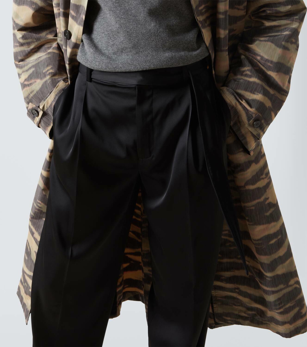 パンツ JIL SANDER WIDE BLACK PANTS IN SILK BLEND Jil Sander Silk-blend wide-leg pants Jil Sander