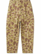 KAPITAL - Pleated Camouflage-Print Cotton-Twill Trousers - Brown