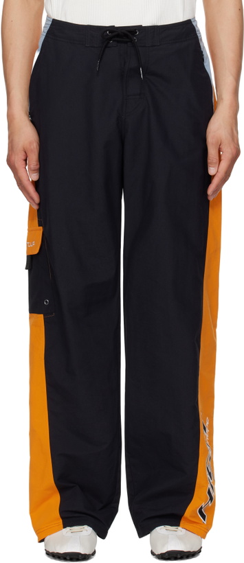 Photo: Martine Rose Black & Orange Board Short Sweatpants