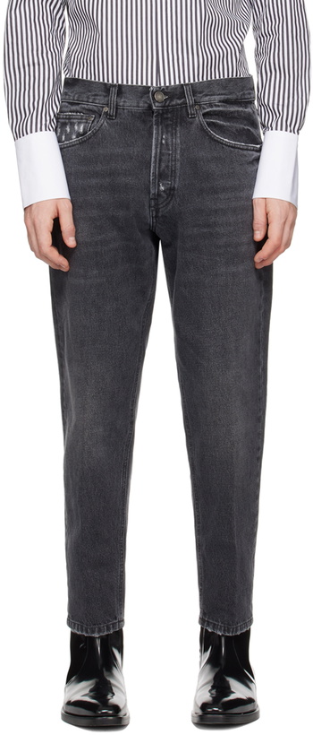 Photo: Lardini Black Distressed Jeans