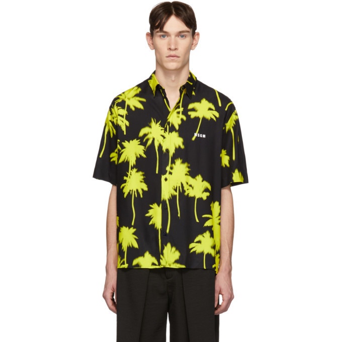 Photo: MSGM Black and Yellow Palms Shirt
