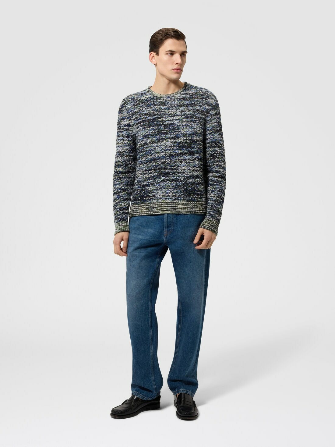 Missoni - Wool and viscose pullover with 3D texture, Men, Multicoloured