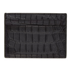 Saint Laurent Black Croc King Palm Card Holder