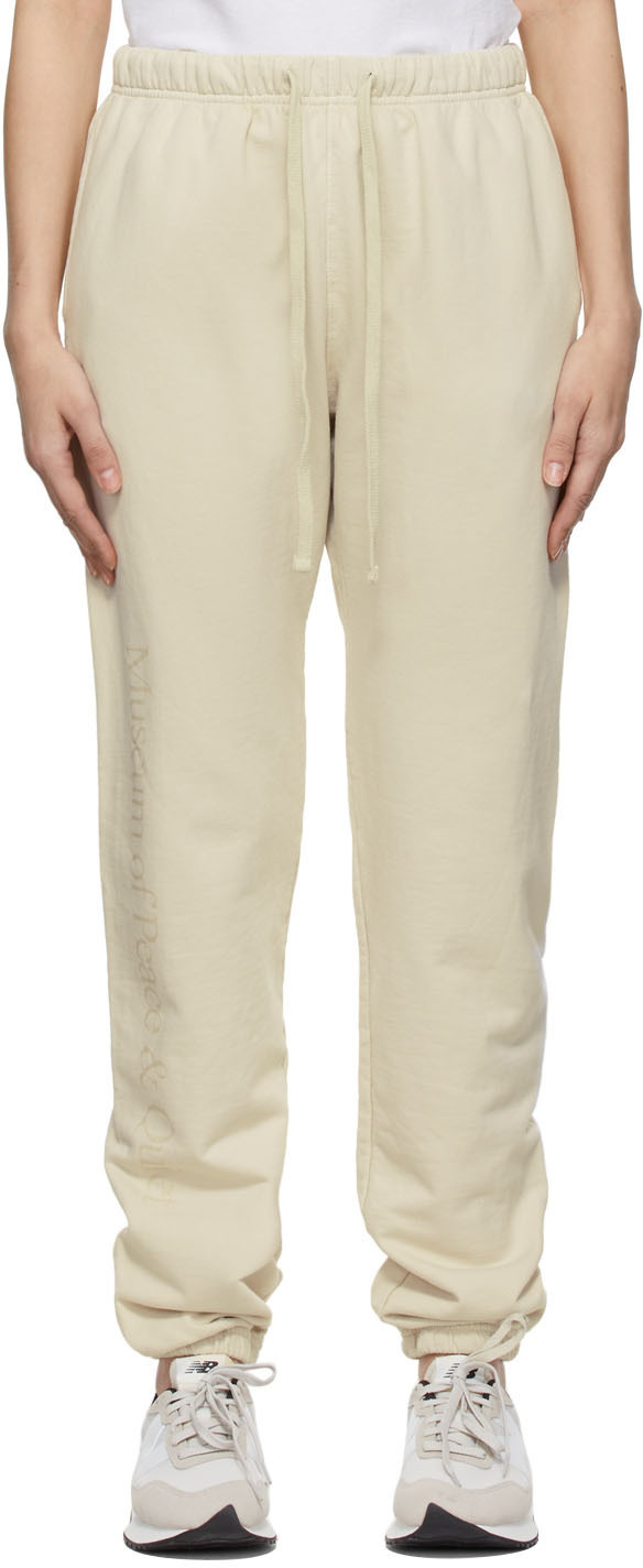 Museum of Peace & Quiet Beige Logo Lounge Pants